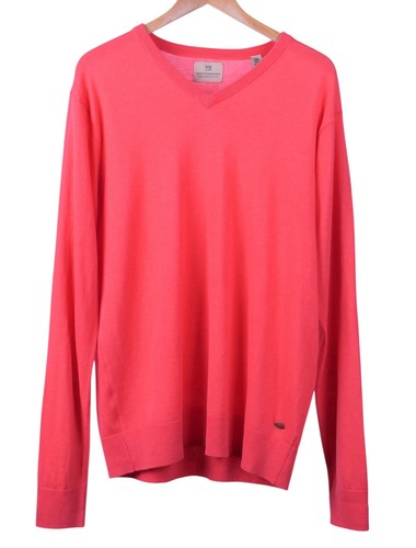 Scotch & Soda Peach Thinweight CASHMERE Wool V-Neck Jumper Sweater XXL - Bild 1 von 9