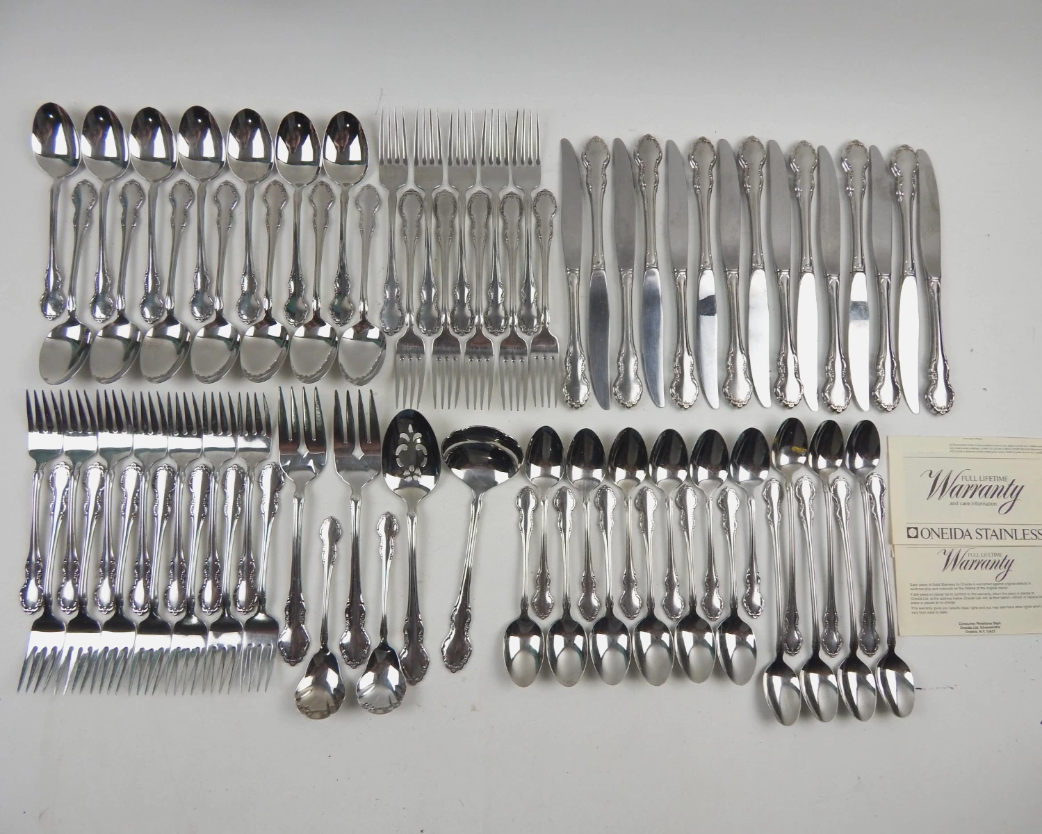Oneida Heirloom Cube Community TENNYSON Stainless Silverware Flatware Set 78pc