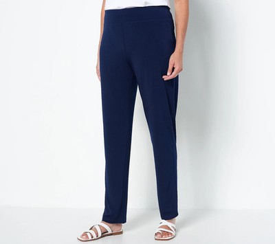 Susan Graver Modern Essentials Reg Liquid Knit Slim Leg Pants NWT A517480