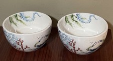 2 Pier 1 Imports Sea Life Ceramic Dessert Bowls