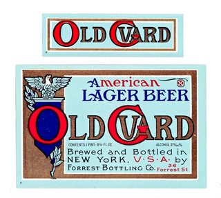 1890s FORREST BOTTLING CO (S. LIEBMANN'S SONS) BROOKLYN OLD GUARD BEER LABEL SET