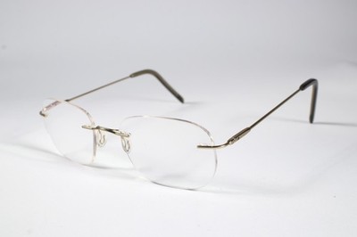 Emporium Brille SMART EARTH Unisex Grün/Gold Randlos Metall Brille Brillengestell