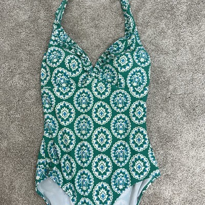 Boden Sorrento Medallion one piece swimsuit turquoise green boho summer  beach
