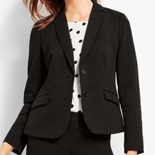 NWT Talbots Aberdeen Women s Size 6P Black Cotton Blend Two Button Blazer