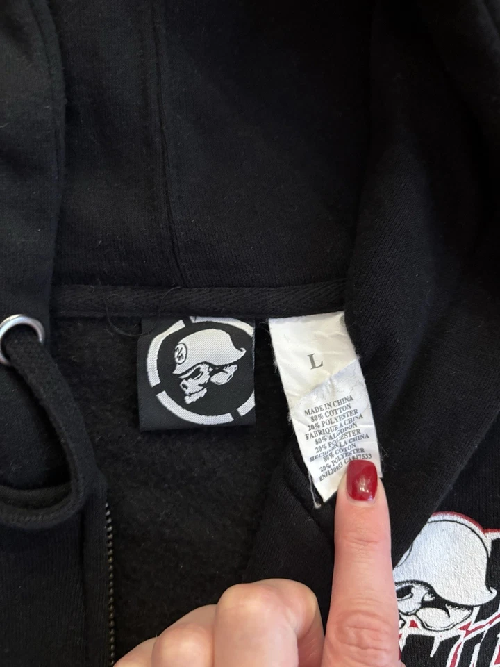 Vintage Metal Mulisha  Sponsors Zip Hoodie L Rockstar Grunge Skate Y2K - Image 4 of 4