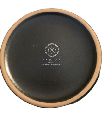 Stone + Lain Black Bowls Set of 4 Dinnerware Modern Ledge Stoneware Matte Excel.