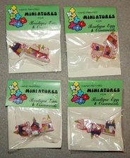 Vintage Miniature Church Ornaments (7/8" tall) 4 packs of 3 - New