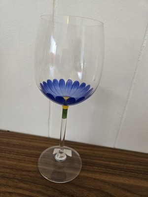 STUDIO NOVA HAND PAINTED w BLUE Daisies 8  Tall EXCELLENT