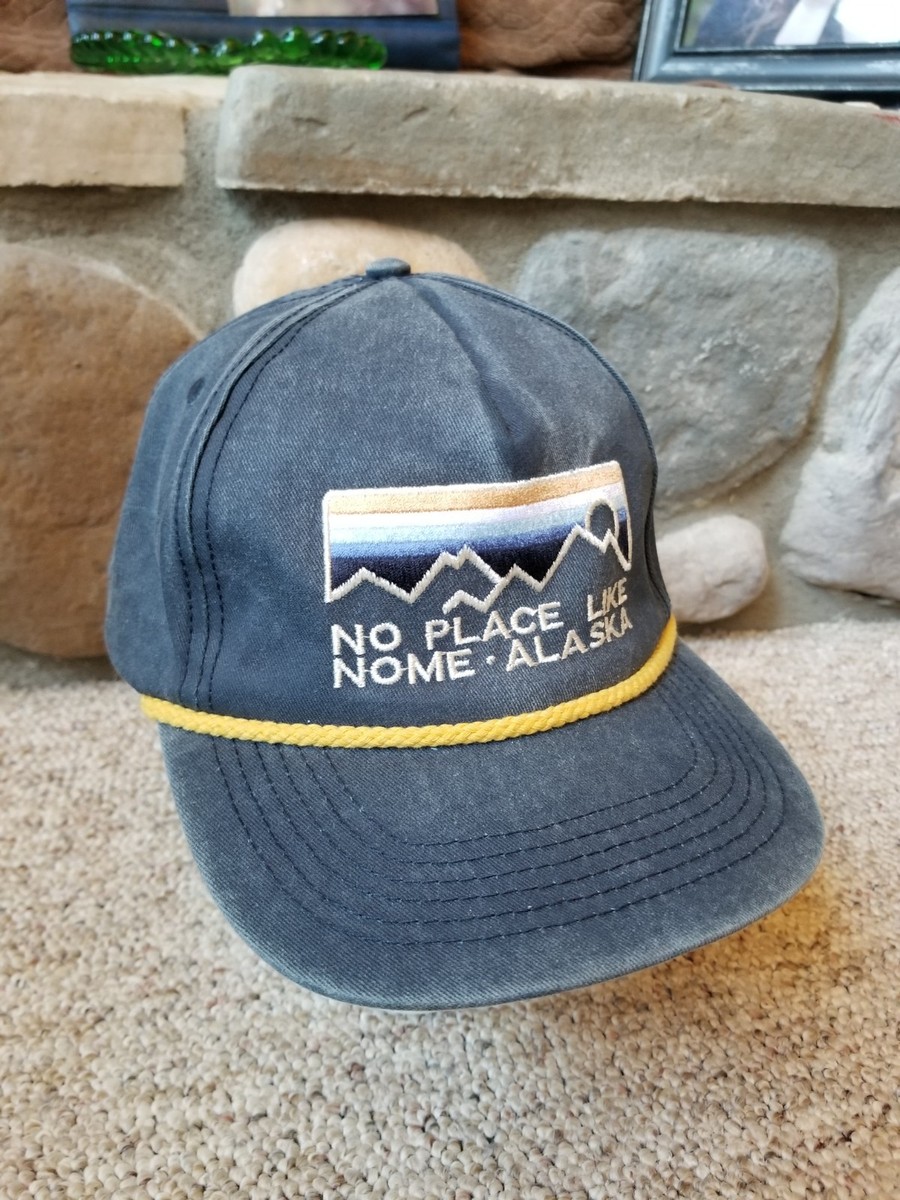 VTG No Place Like Nome Alaska Denim Washed Snapback Hat VTG No Place Like Nome Alaska Denim Washed Snapback Hat