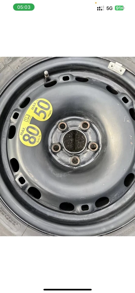 SKODA,POLO,SEAT  14 INCH SPARE STEEL WHEEL 6Q0601027D 185/60R15 #2 - Image 2 of 4