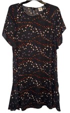 Cabi Womens Gray Floral Muse Flutter Sleeve Above Knee Shift Dress #3828 Sz M