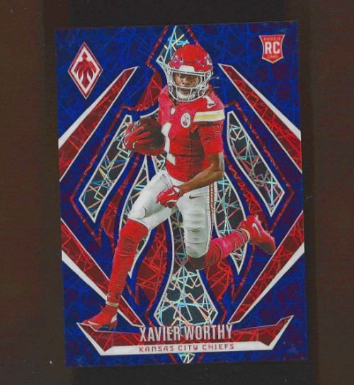 2024 Panini Phoenix Purple Prizm Lazer /125 Xavier Worthy #250 RC Chiefs
