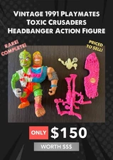 Vintage 1991 Playmates Toxic Crusaders Headbanger Action Figure