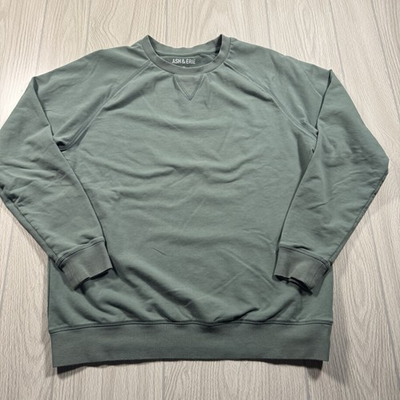 #ad Ash Erie Crewneck Sweatshirt Men’s M Sage Green Short Fit Athleisure Soft EUC $24.97