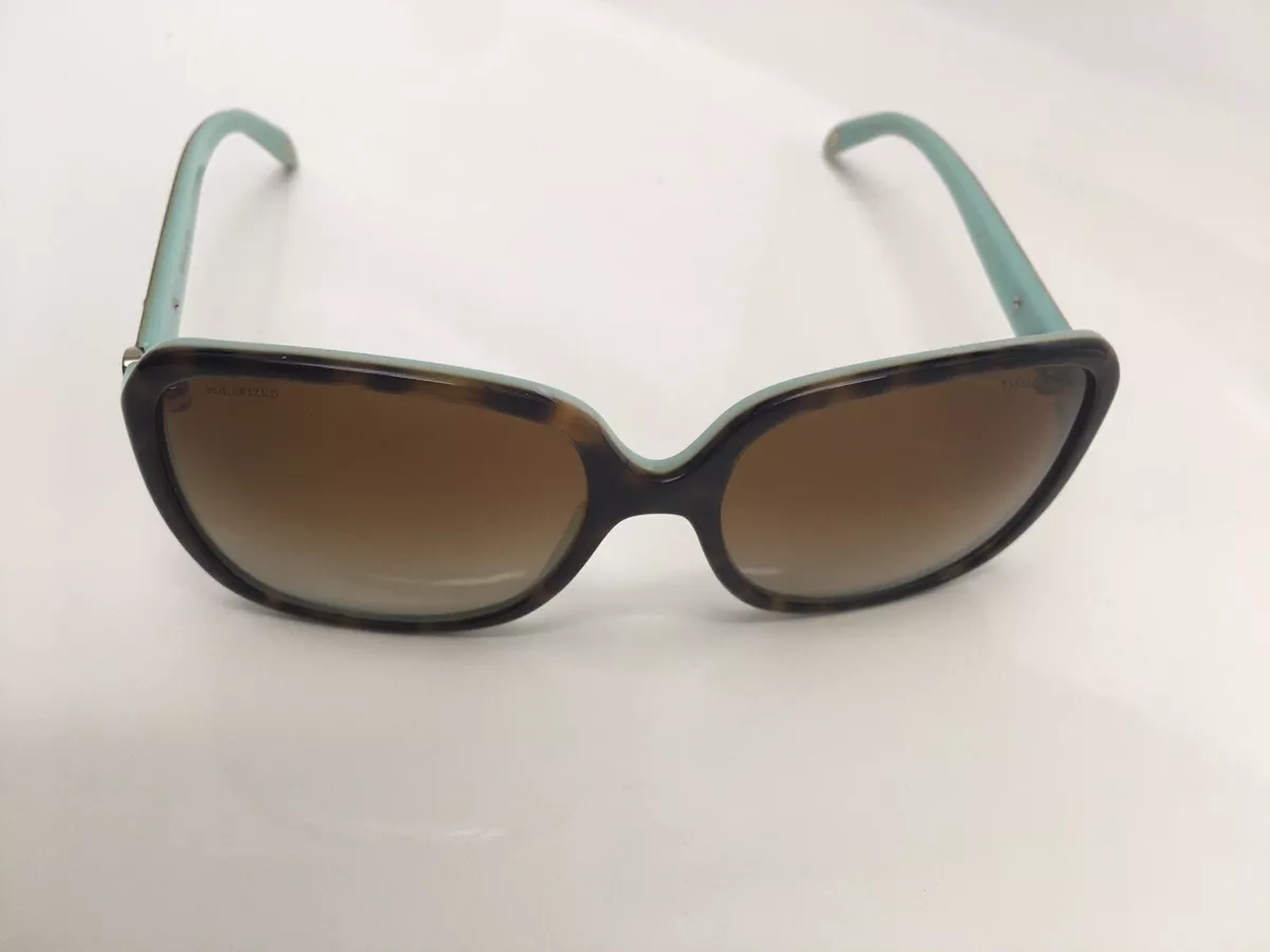 Tiffany Co. TF 4056 8134 T5 Square Brown And Sky Blue Key Sunglasses