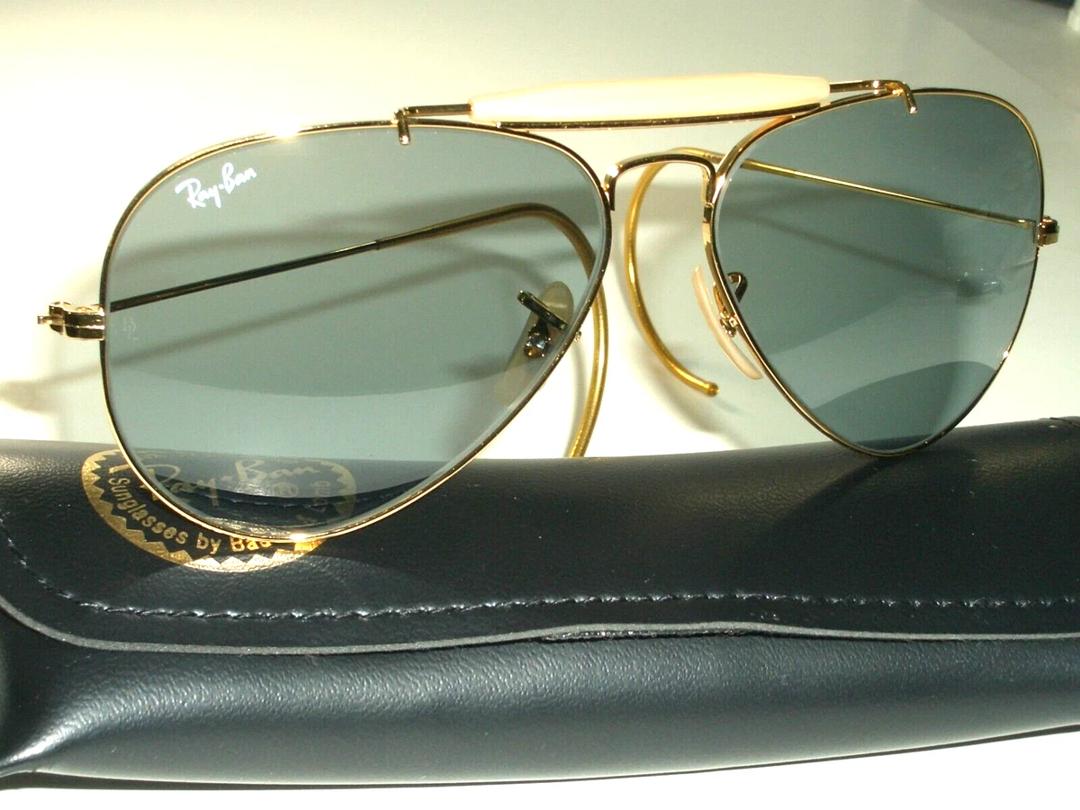 58MM VINTAGE B L RAY BAN GEP BLUE PHOTOCHROMIC OUTDOORSMAN AVIATOR