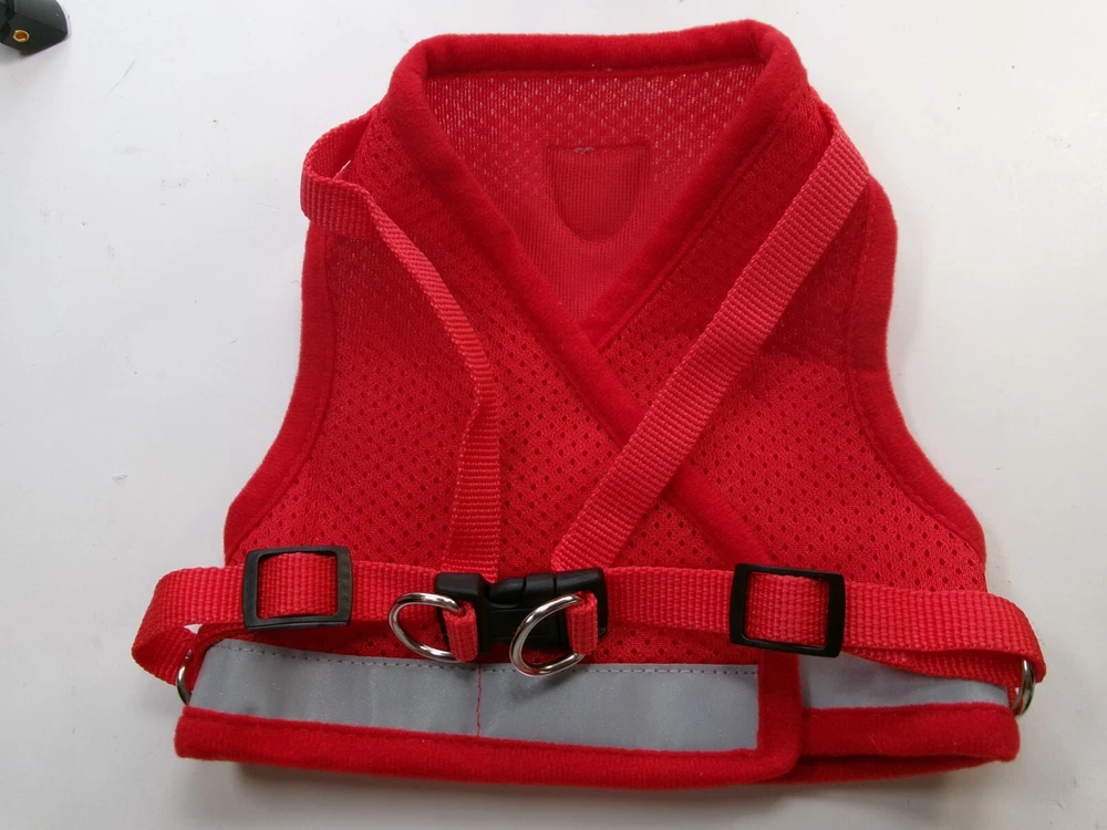 Dog Harness. Adjustable. Reflective strip. Cool Comfortable Mesh Size Red   A2