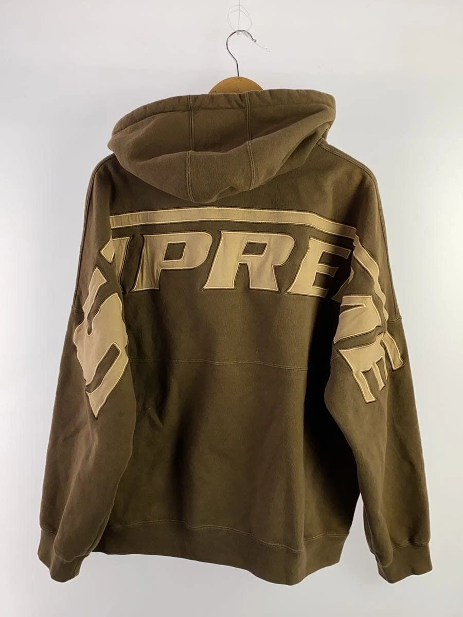 Supreme Felpa con Cappuccio 24SS Avvolta Mezza Zip Felpa con Cappuccio M Cotone Marrone Usata