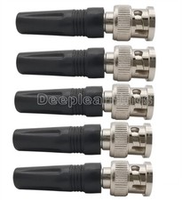 5Pcs Bnc Male Connector For Twist-On Coaxial Rg59 Cable CCTV Solderless plug NEW