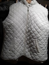 Karen Scott Quilted Puffer Vest/bodywarmer Size L In Eggshell - Bnwt