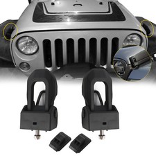 Black Hood Lock Catch Bracket Latch Buckle Kit For 07-26 Jeep Wrangler Jk Jl Jt