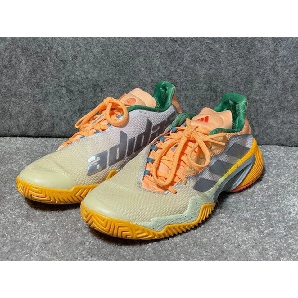 阿迪达斯 Barricade 网球鞋男式 7 HQ8416 低帮系带黄色橙色 — 第 2/4 张图片
