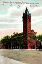 Postcard Shawmut Congregational Church Boston Massachusetts MA