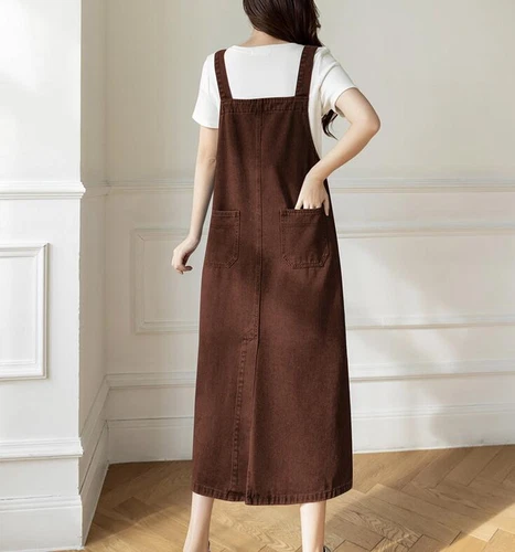 Damen Freizeit Jeansrock Overall Kleid Schürze Straps Latzkleid Geschenk- - Bild 7 von 18