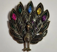 Vintage Peacock Brooch Or Pendant