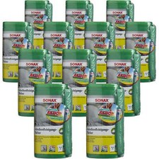 12x SONAX 04120410 ScheibenReinigungsTücher Box mit MicrofaserTuch 75 ml