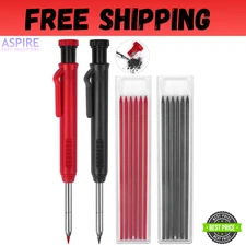 2 Pack Carpenter Pencils Mechanical Pencils with 12 Refills, Construction Pen...