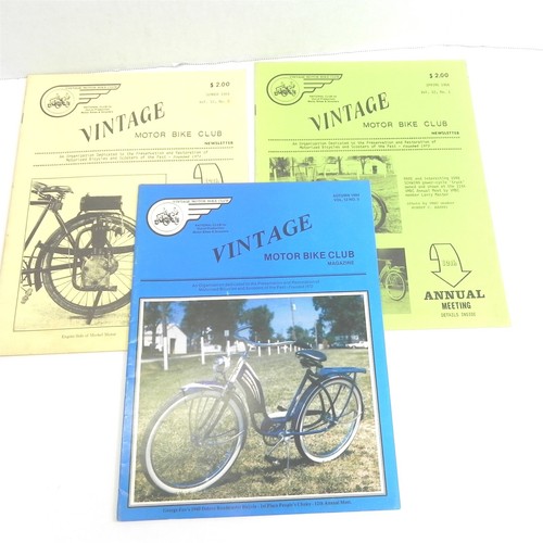 VINTAGE 1984 LOT OF 3 VINTAGE MOTOR BIKE CLUB MAIL OUT NEWSLETTER MOTORCYCLES