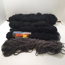 1 Pounds Assorted Worsted Weight Yarn Black Gray Acrylic
