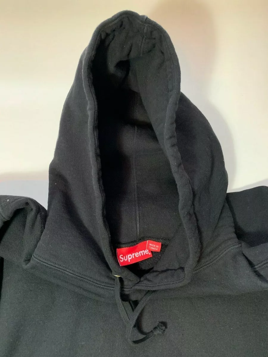 SUPREME CORNER LABEL HOODED SWEATSHIRT BLACK XL SS18 FORMULA ILLEGAL SIDELINE L