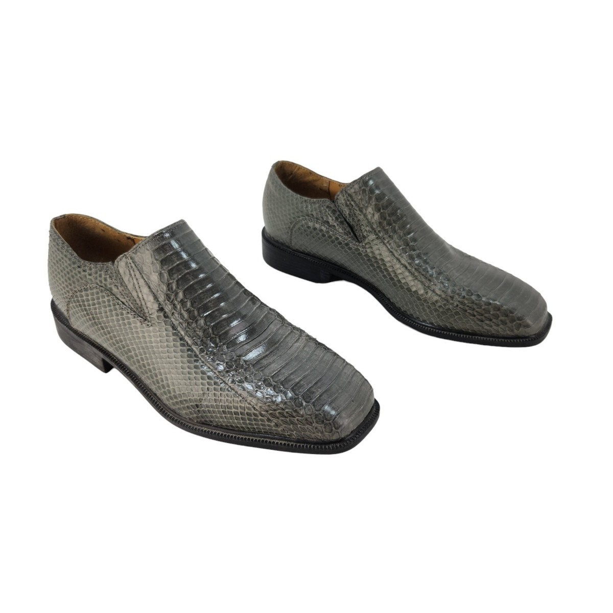Giorgio Brutini Men's Size M Genuine Snake Skin Square Toe Gray Dress  Shoes