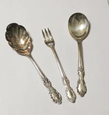 Wm Rogers Mfg. Co. Original Rogers 3 Pcs Flatware Silverplate Valley Rose 
