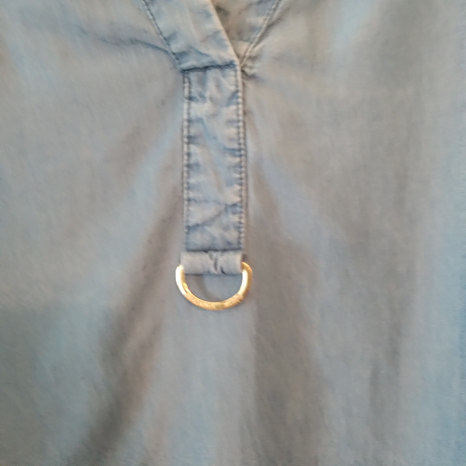 Michael Kors Blue Blouse 3/4 Button Sleeve Women's Large thumbnail 12