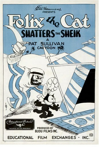 FELIX THE CAT MOVIE POSTER Shatters the Sheik VINTAGE Australia