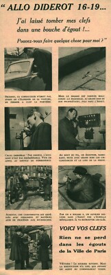 Altes Dokument Kanalisation der Stadt Paris 1950 aus Zeitschrift