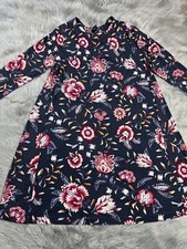 Loft Womens Multicolored Floral Tie Back Dress Size Medium