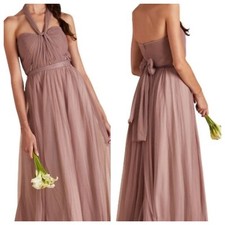 NWT Birdy Grey Christina Convertible Tulle Bridesmaid Dress Sandy Mauve XS