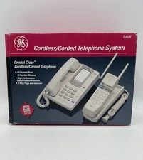GE 2-9638 Crystal Clear Cordless & Corded Telephone System Phone