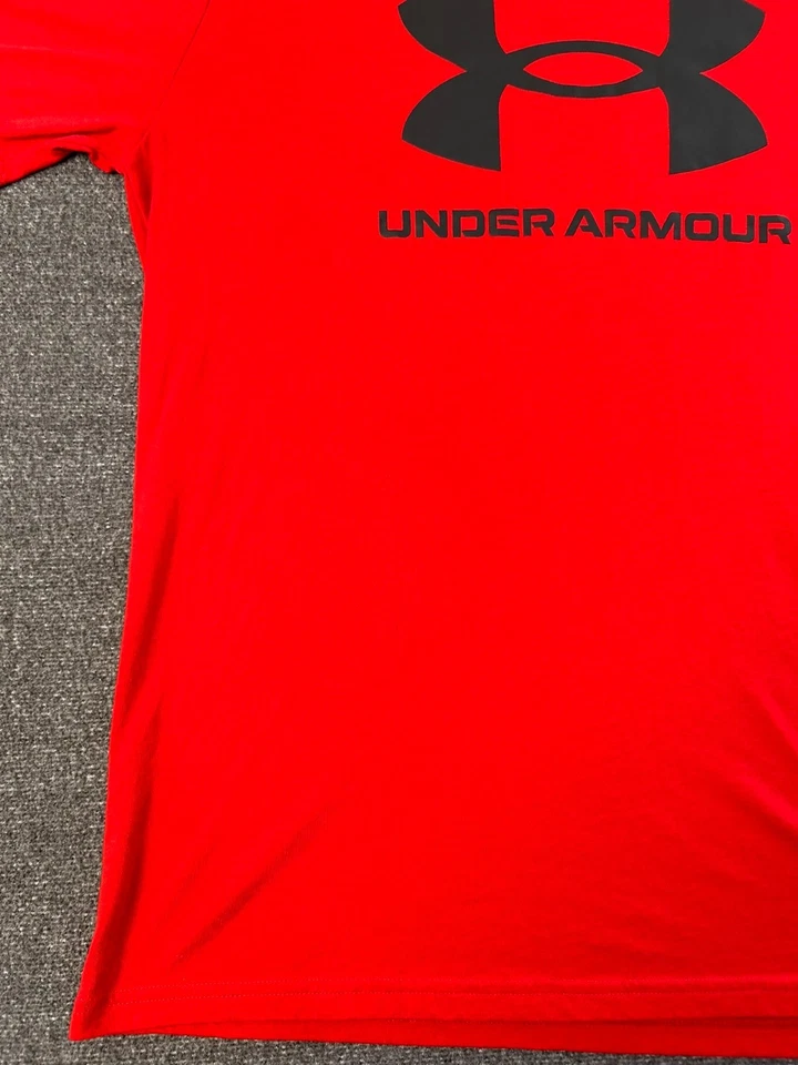 Camisa Under Armour Para Hombre M Roja Negra Manga Corta Calce Suelto Foto 4 de 4