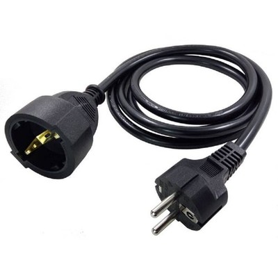 CEE7/7 European Schuko Male to Female Power Extension Cord, 2-Prong Germany C...