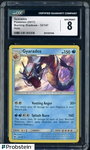 2017 Pokemon Burning Shadows #33/147 Gyarados Holo CGC 8 NM-MT