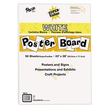 Tablero de póster Pacon Super Value, 22"X28", blanco, 50 hojas