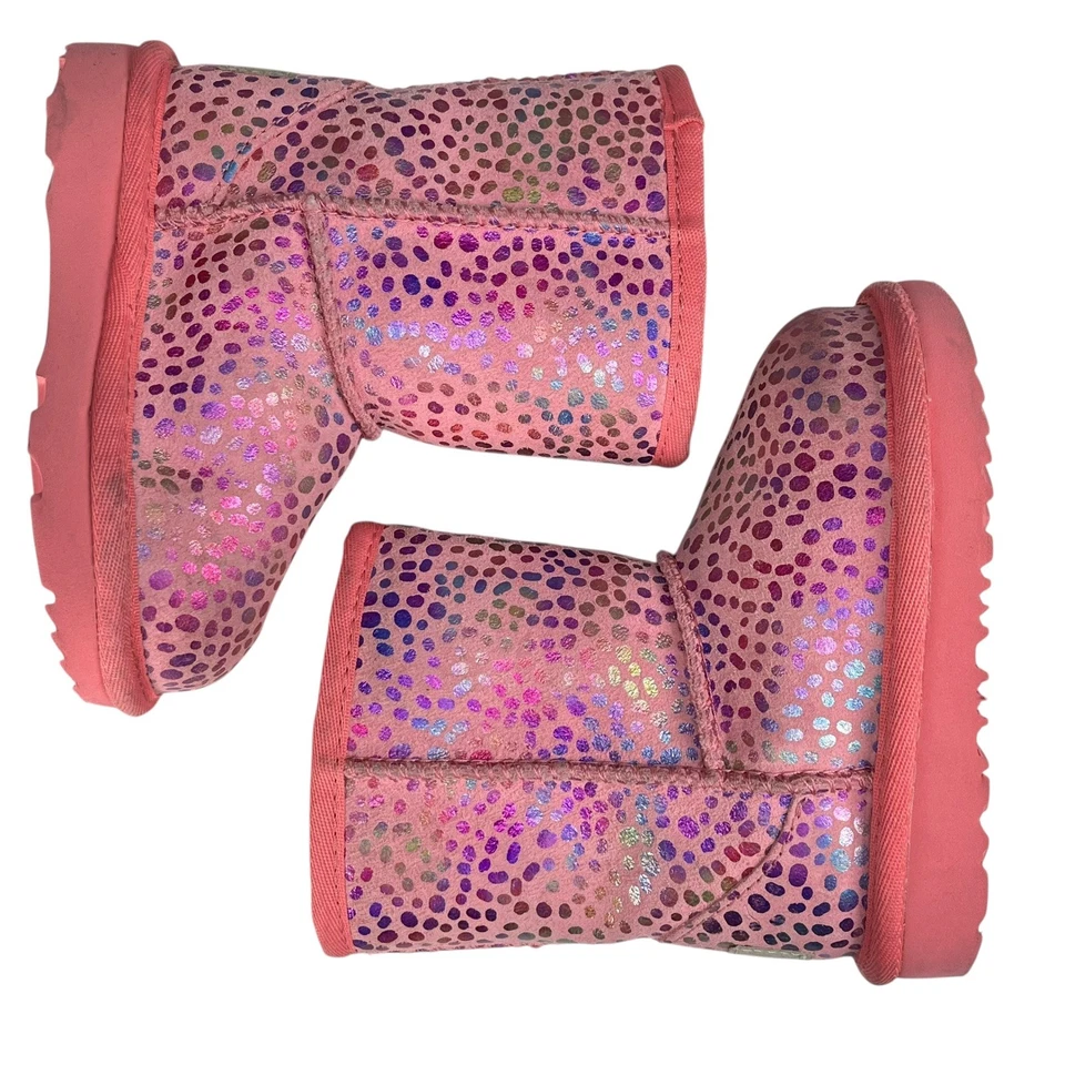 UGG Kids B Cozy II Speckle Pink Glitter Sparkle Warm Cozy Cute Boots Toddler 6 - Image 3 of 4