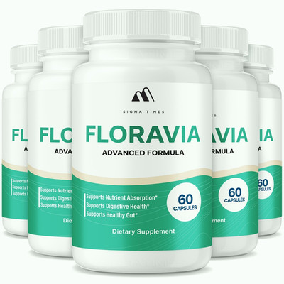 Floravia Supplement, All-Natural Detox Formula for Healthy Digestion - 5 Pack