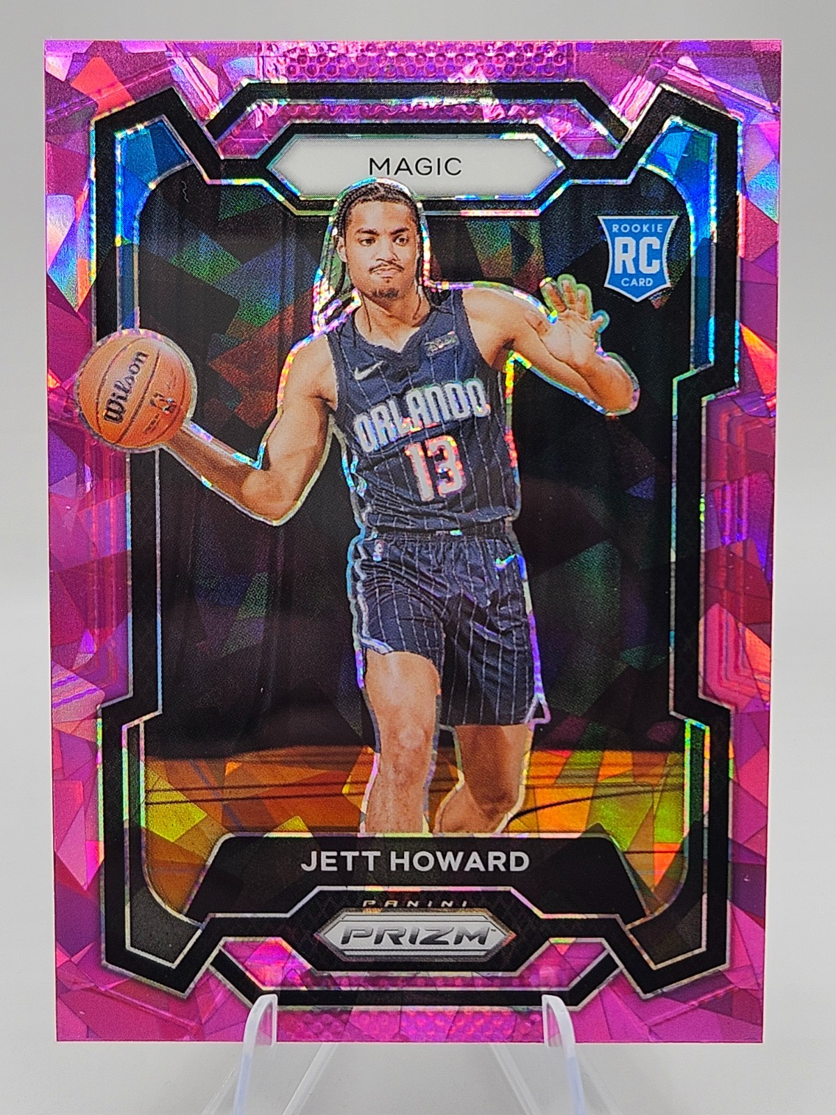 Jett Howard RC Rookie 2023-24 Panini Prizm #132 Prizms Pink Ice Basketball Card