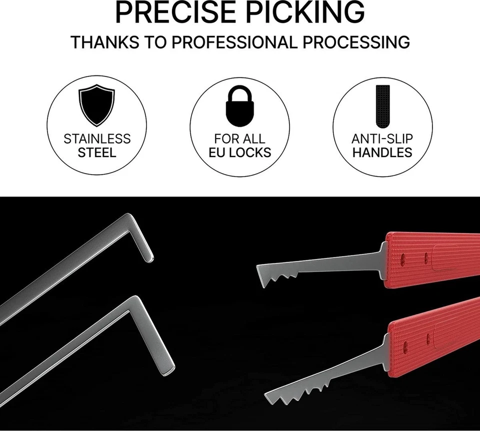 Dietrich Set mit 3 transparenten Schlössern Profi Lockpicking Set - Lichtenwerk - Bild 4 von 4